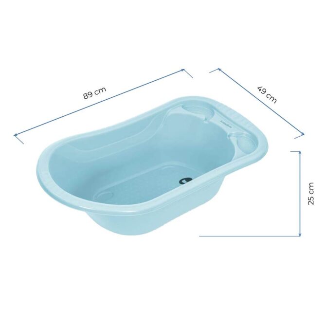 Babyjem Large Baby Bathtub with Drain Plug - Turquoise