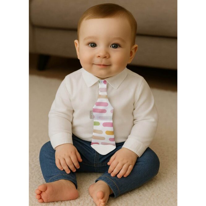Babyjem Teether Scarf & Tie - Pastel Stripes - Image 4