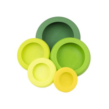 Food Huggers Reusable Silicone Food Savers Set - Green, 5 Pcs