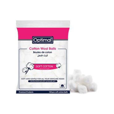 Optimal White Cotton Wool Balls - 100 Pcs