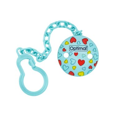 Optimal Pacifier Holder Clip - Blue Hearts
