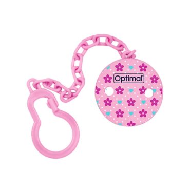 Optimal Pacifier Holder Clip - Pink Flowers