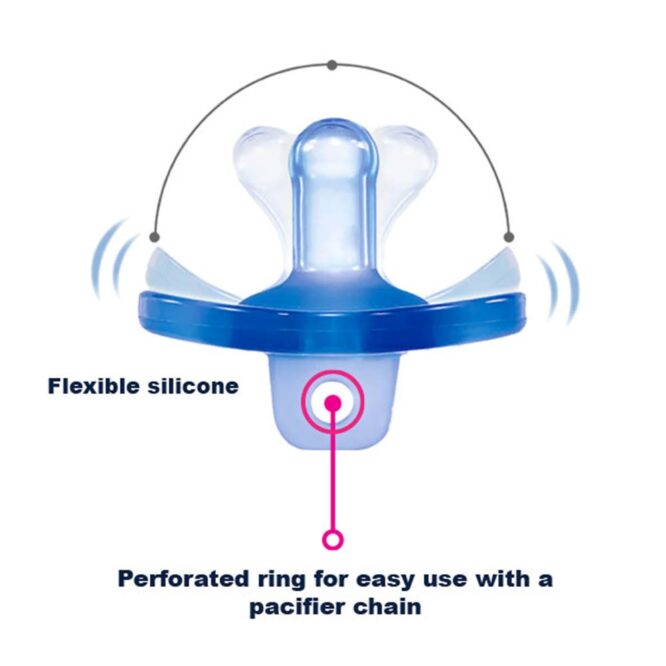 Optimal Round Nipple Silicone Pacifier (0m+) Blue