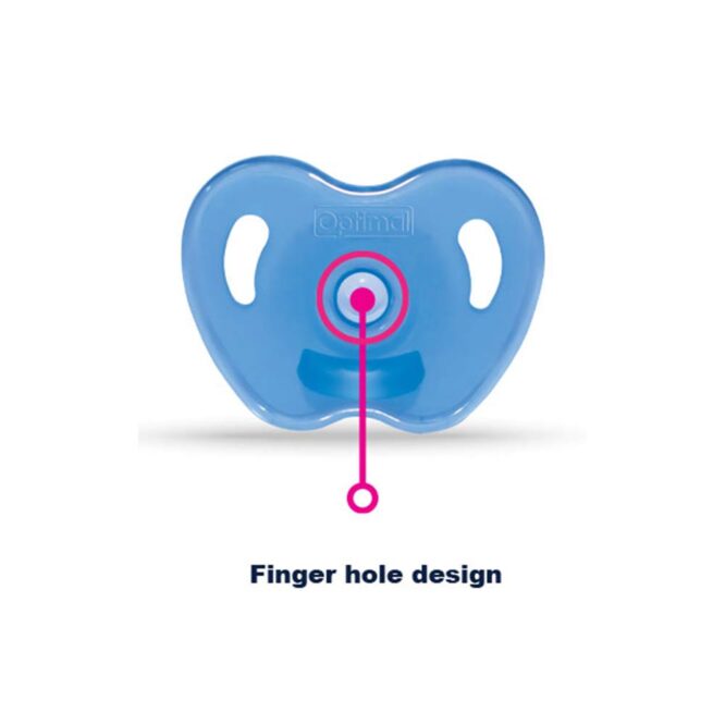 Optimal Round Nipple Silicone Pacifier (0m+) Blue