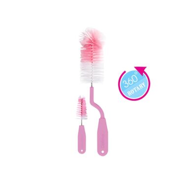 Optimal Rotary Bottle And Nipple Brush Set - Pink