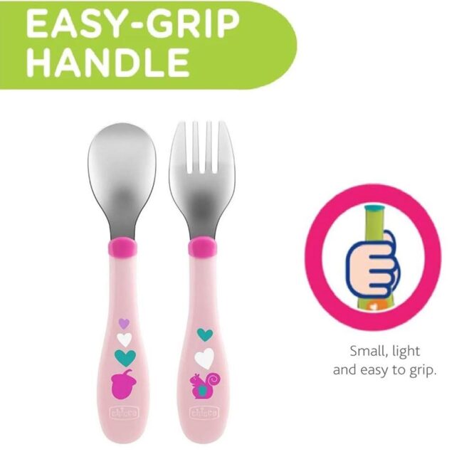 Chicco Metal Cutlery (18m+) Girl
