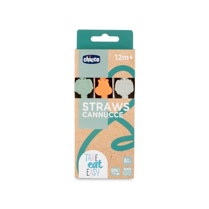 Chicco Silicone Straws Cannucce (12m+) 6 Pcs