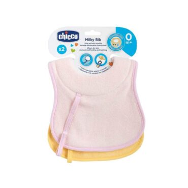 Chicco Milky Bibs (0m+) Girl, 2 Pcs