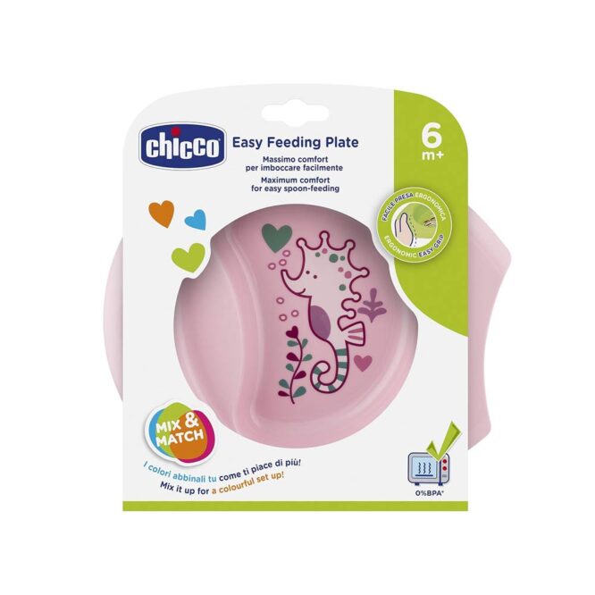 Chicco Easy Feeding Plate (6m+) Pink
