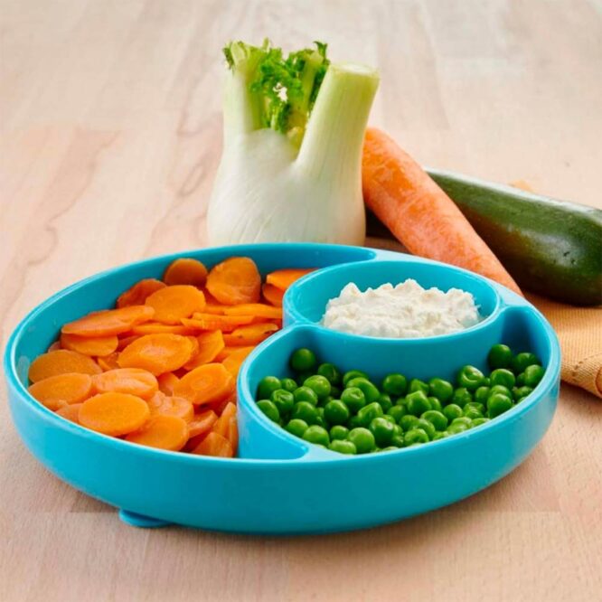 Chicco Easy Menu Silicone Plate with Suction Base (12m+) Teal