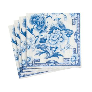 Caspari Lunch Napkins - 20 Napkins, Luncheon Blue & White