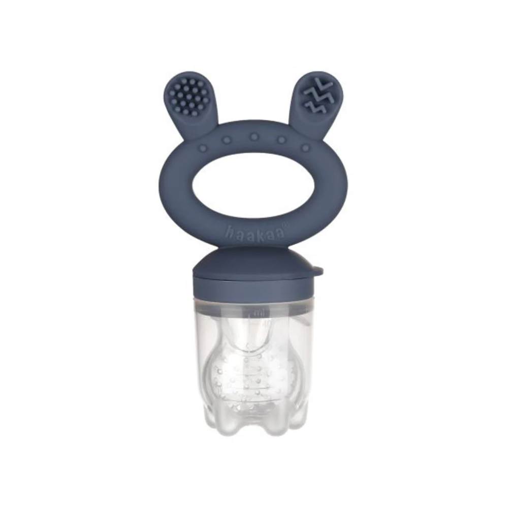 Haakaa Fresh Food Feeder & Cover Set (4m+) Steel Blue