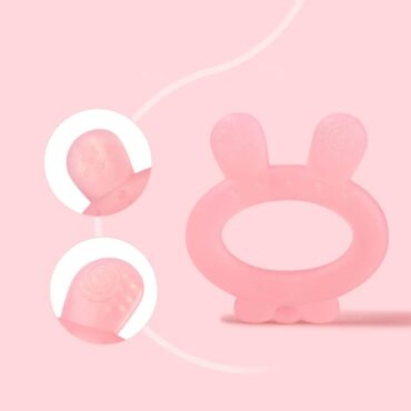Haakaa Silicone Rabbit Ear Teether (3m+) Pink