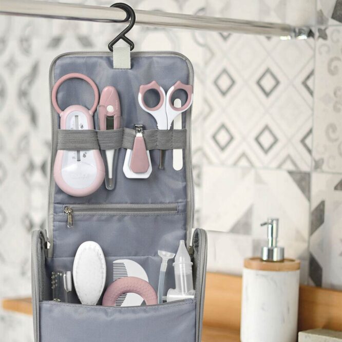 Beaba Toiletry Pouch with 9 Accessories - Pink