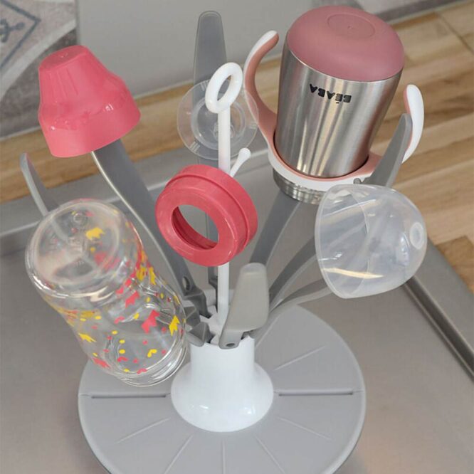 Beaba Flower Foldable Bottle Draining Rack - Pink