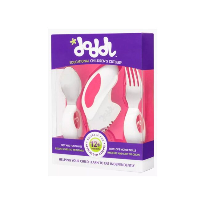 Doddl Shaped Handles Cutlery - Pink