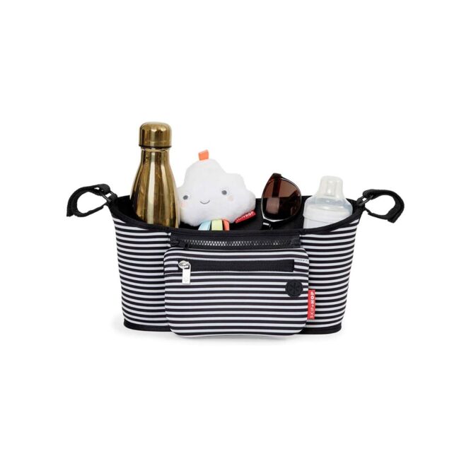 Skip Hop Stroller Organizer - Black / White Stripes