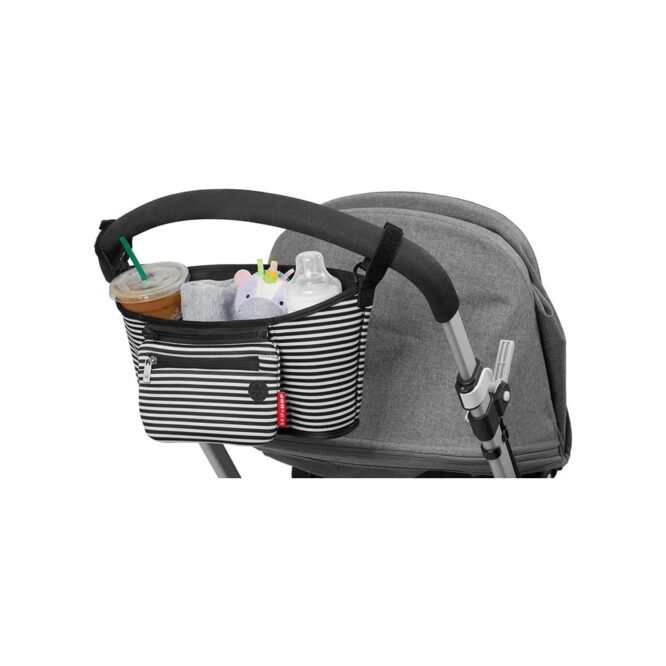 Skip Hop Stroller Organizer - Black / White Stripes