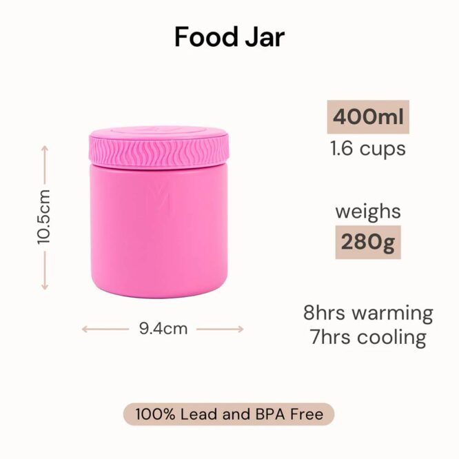 MontiiCo Insulated Food Jar 400ml - Pink