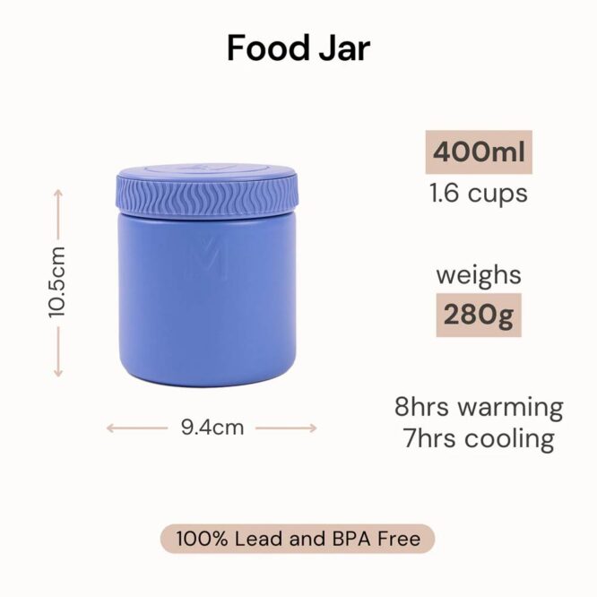 MontiiCo Insulated Food Jar 400ml - Blue