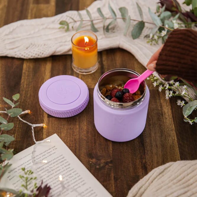 MontiiCo Insulated Food Jar 400ml - Purple