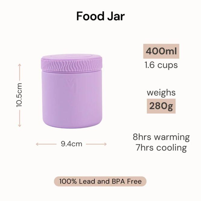 MontiiCo Insulated Food Jar 400ml - Purple
