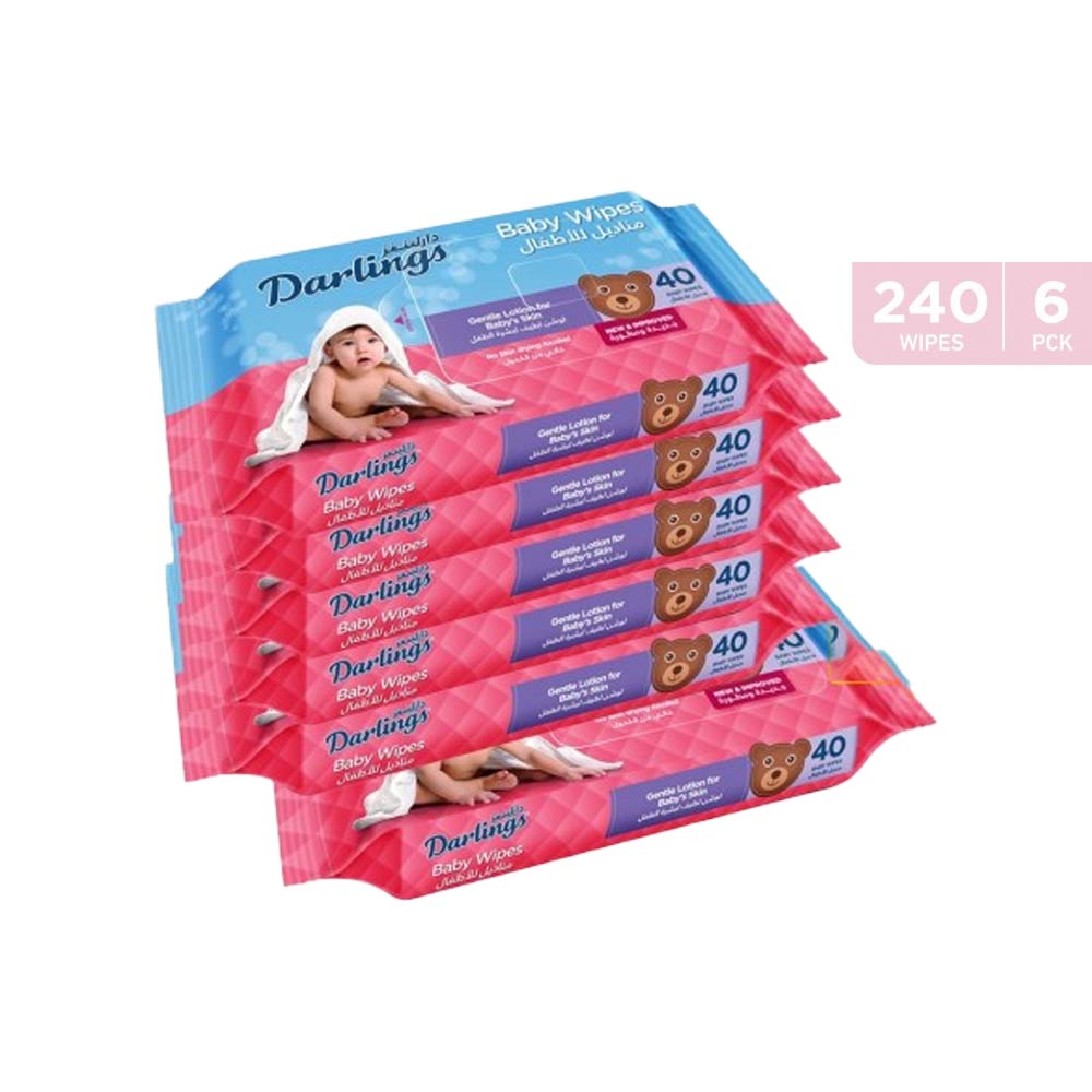 Darlings Wet Lotion Baby Wipes (5+1) - 240 Pcs