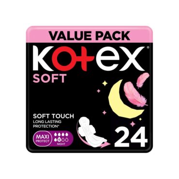 Kotex Soft Maxi Protect Night + Wings - 24 Pads Value Pack