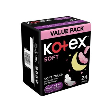 Kotex Soft Maxi Protect Night + Wings – 24 Pads Value Pack Kotex Soft Maxi Protect Night + Wings - 24 Pads Value Pack