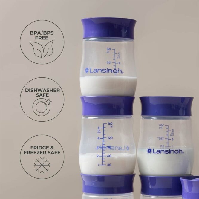 Lansinoh Breast Milk Storage Bottles 160ml - 4 Bottles