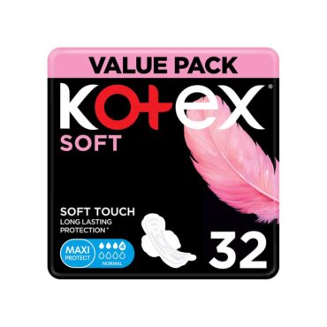 Kotex Soft Maxi Protect Normal + Wings - 32 Pads Value Packs