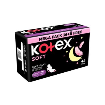 Kotex Soft Maxi Protect Night + Wings – 44 Pads Mega Pack 36 + 8 FREE Kotex Soft Maxi Protect Night + Wings - 44 Pads Mega Pack 36 + 8 FREE
