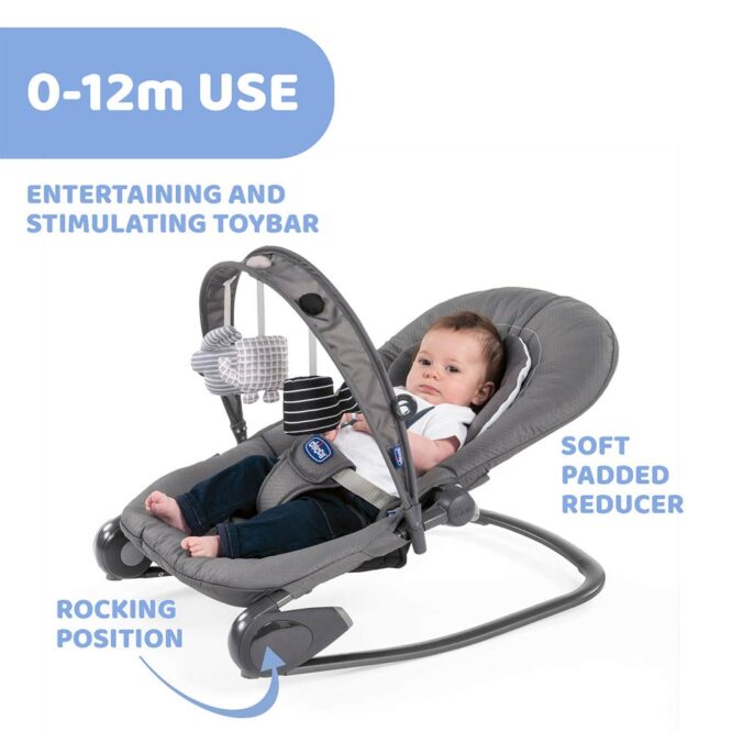 Chicco Hooplà Baby Bouncer (0m+) Max 18kg - Moon Gray