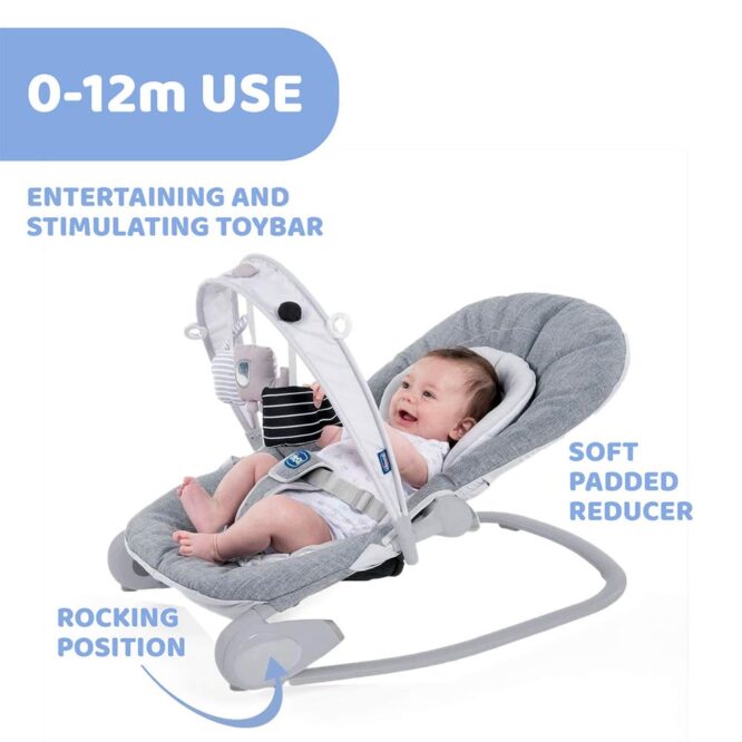 Chicco Hooplà Baby Bouncer (0m+) Max 18kg - Titanium