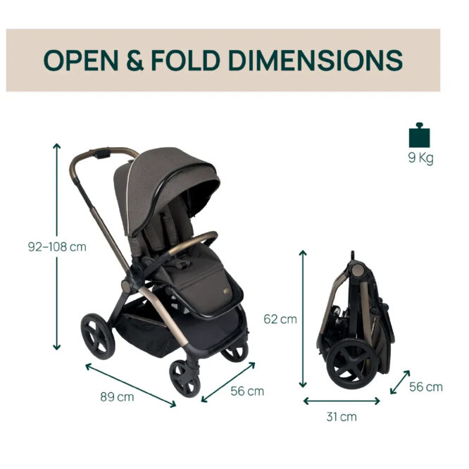 Chicco Mysa Stroller (0m+) Max 22kg - Bronze Lizard