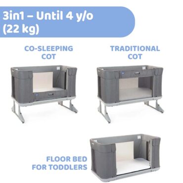 Chicco Next2Me Forever Crib (0m+) Max 22kg - Slate Gray