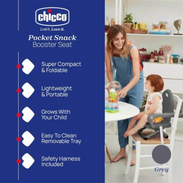 Chicco Pocket Snack Booster Seat (6m+) Max 15kg - Dark Gray