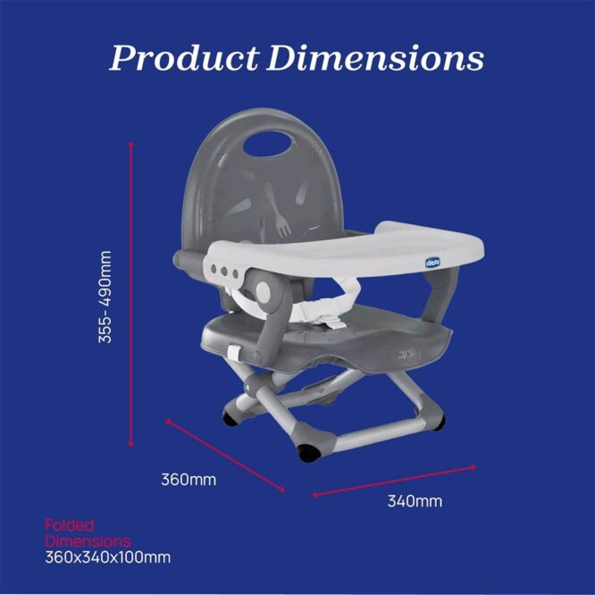 Chicco Pocket Snack Booster Seat (6m+) Max 15kg - Dark Gray