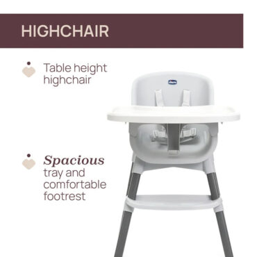 Chicco Zest Highchair (6m+) Max 40kg - Moon Gray