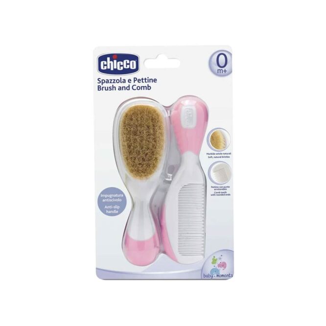 Chicco Baby Brush & Comb - Pink