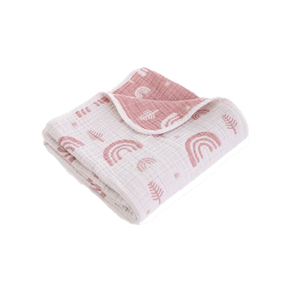 Caline Baby Cotton Muslin Blankets - Rainbow, Pink