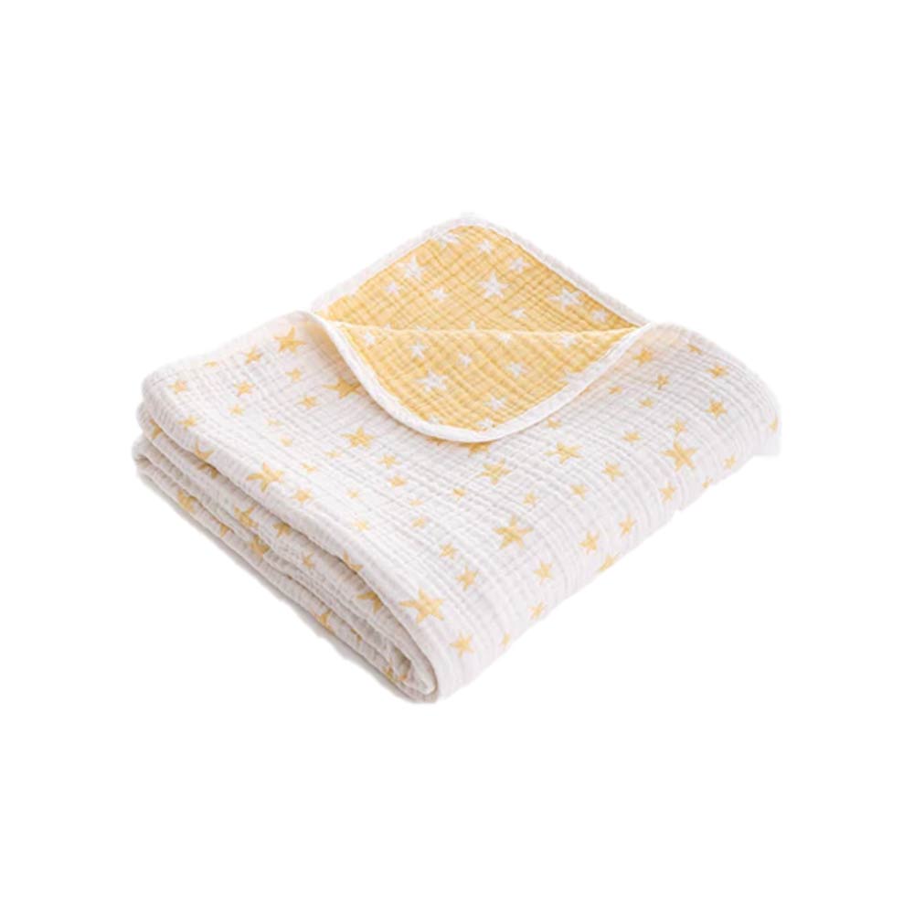 Caline Baby Cotton Muslin Blankets - Star, Yellow