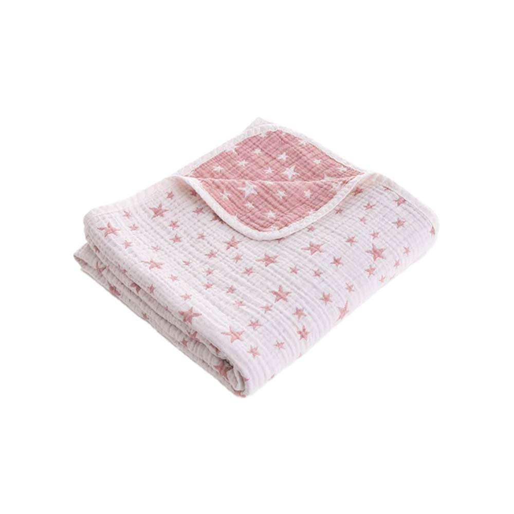 Caline Baby Cotton Muslin Blankets - Star, Pink
