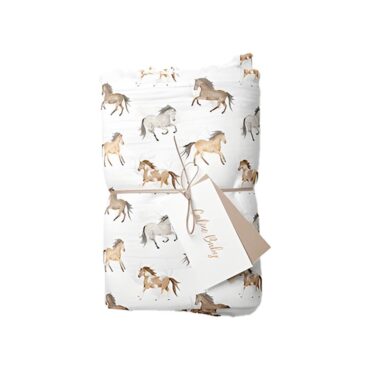 Caline Baby Cotton Muslin Swaddle - Horse