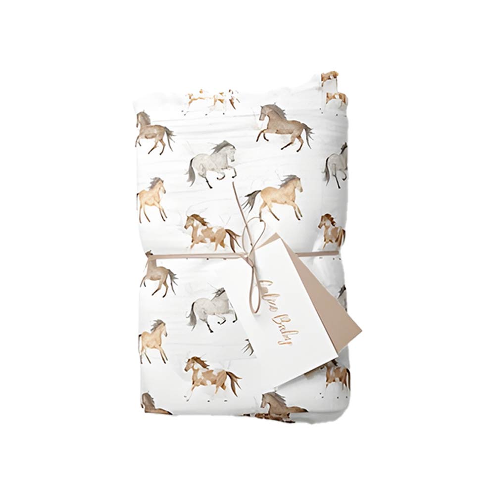 Caline Baby Cotton Muslin Swaddle - Horse