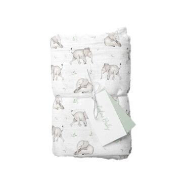 Caline Baby Cotton Muslin Swaddle – Elephant Caline Baby Cotton Muslin Swaddle - Elephant