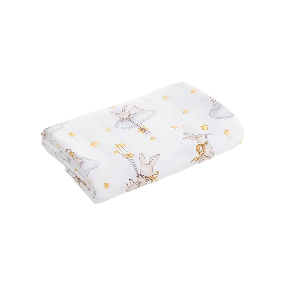 Caline Baby Cotton Muslin Swaddle - Rabbit