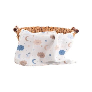 Caline Baby Cotton Muslin Swaddle – Cloud, Blue Caline Baby Cotton Muslin Swaddle - Cloud, Blue
