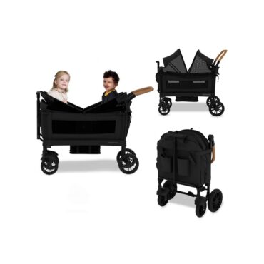 Neobreez ADVI Wagon Stroller for 2 Kids (6m-4Yrs) Max 44kg - Black