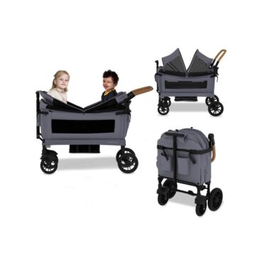 Neobreez ADVI Wagon Stroller For 2 Kids (6m-4Yrs) Max 44kg - Dark Gray